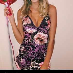 Sexy club party dress faux velvet